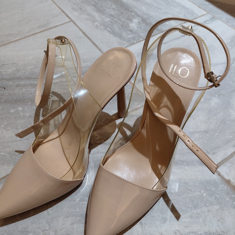 Jennifer Lopez Beige Strappy Heels